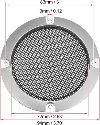 X AUTOHAUX 3" Speaker Grille Cover Mesh Trim Round Subwoofer Grille Horn Protective Guard Silver Tone Car Auto Stereo Accessories in Saudi Arabia