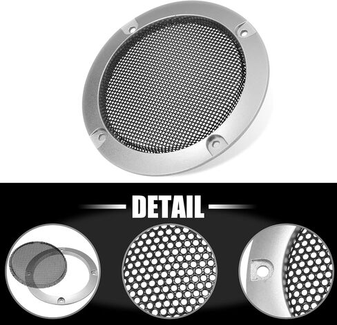 X AUTOHAUX 3" Speaker Grille Cover Mesh Trim Round Subwoofer Grille Horn Protective Guard Silver Tone Car Auto Stereo Accessories in Saudi Arabia