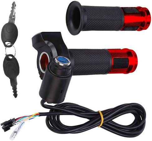 CDIYTOOL 1Pair E-Bike Throttle Grip with LCD Battery Voltage Display Key Knock, Universal Electric Bicycle Scooter Wire Twist Throttle Grip in Saudi Arabia