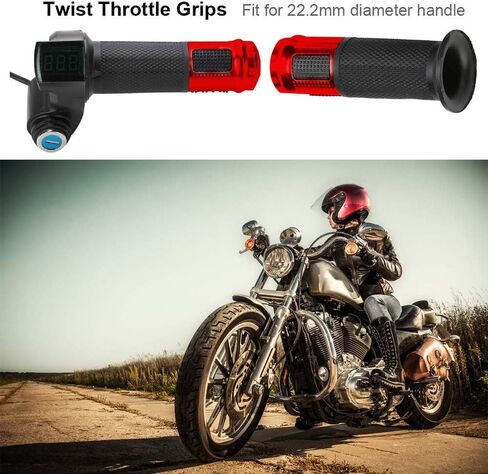 CDIYTOOL 1Pair E-Bike Throttle Grip with LCD Battery Voltage Display Key Knock, Universal Electric Bicycle Scooter Wire Twist Throttle Grip in Saudi Arabia