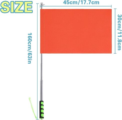 Orange Boat Flag 63 Inch Adjustable Hand-Held Flagpole, Durable Water Ski Flag with Stable Holder and Boat Flag Pole Boat Safety Flag Skier Down Flag for Swimmers Surfer Safety Equipment in Saudi Arabia