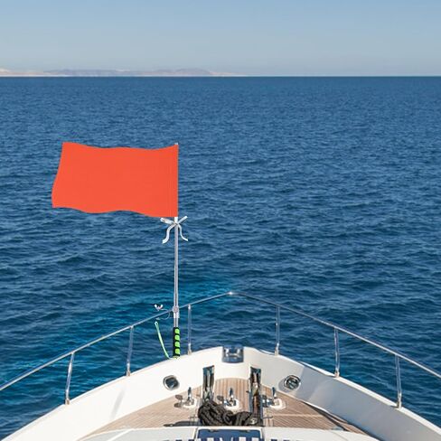 Orange Boat Flag 63 Inch Adjustable Hand-Held Flagpole, Durable Water Ski Flag with Stable Holder and Boat Flag Pole Boat Safety Flag Skier Down Flag for Swimmers Surfer Safety Equipment in Saudi Arabia