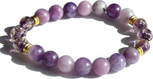 ARTSY Crafts Glow in the Dark Firefly Beads + Gemstone Beads Bracelets, 8mm Natural Crystal Stone Beaded Bracelets for Women Anti Anxiety Healing Energy Money Wealth Prosperity Abundance Luck Feng Shui Chakra Grounding in Saudi Arabia