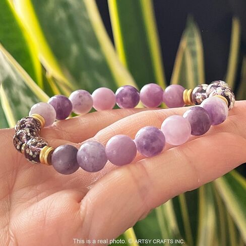 ARTSY Crafts Glow in the Dark Firefly Beads + Gemstone Beads Bracelets, 8mm Natural Crystal Stone Beaded Bracelets for Women Anti Anxiety Healing Energy Money Wealth Prosperity Abundance Luck Feng Shui Chakra Grounding in Saudi Arabia