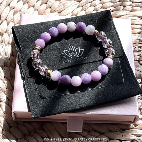 ARTSY Crafts Glow in the Dark Firefly Beads + Gemstone Beads Bracelets, 8mm Natural Crystal Stone Beaded Bracelets for Women Anti Anxiety Healing Energy Money Wealth Prosperity Abundance Luck Feng Shui Chakra Grounding in Saudi Arabia