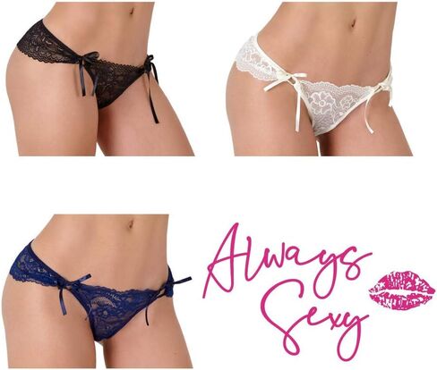 Besame Women Sexy Lingerie Bikini Panties Lace Underwear One Size (3 Pack) in Saudi Arabia