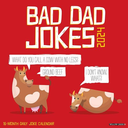 Willow Creek Press Bad Dad Jokes Monthly 2024 Wall Calendar (12" x 12") in Saudi Arabia