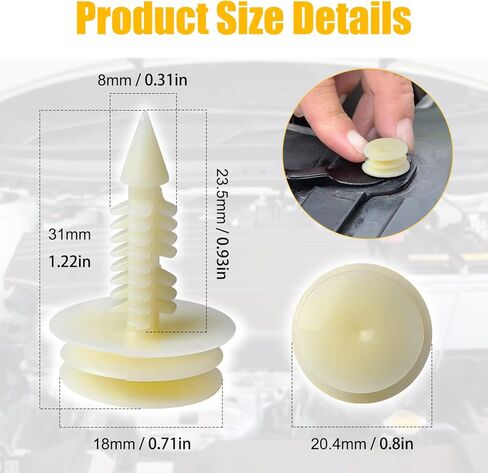 Generic مشابك السيارة لـ GM - 100 قطعة من النايلون للباب الأمامي، مشابك تثبيت للوحة GM 10153057-8mm in Kuwait