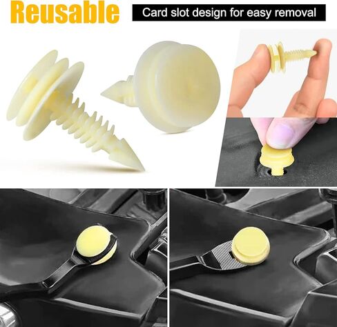 Generic مشابك السيارة لـ GM - 100 قطعة من النايلون للباب الأمامي، مشابك تثبيت للوحة GM 10153057-8mm in Kuwait