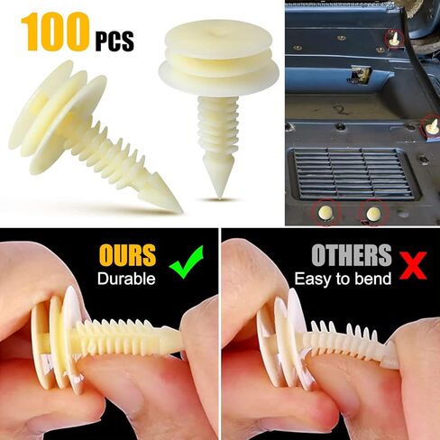 Generic مشابك السيارة لـ GM - 100 قطعة من النايلون للباب الأمامي، مشابك تثبيت للوحة GM 10153057-8mm in Kuwait