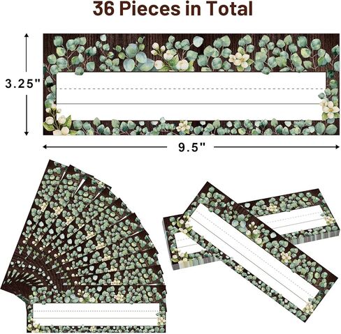 لوحات اسم الأوكالبتوس بوهو الخضرة لوحات أسماء لديكور الفصول الدراسية في المزرعة الريفية 36 قطعة in Kuwait