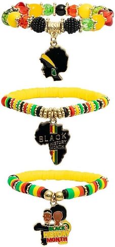 Holiday Heishi Surfer Bracelet Set for Women Girl Rainbow Pride Month Cinco De Mayo Juneteenth Independence Day Beaded Stretch Bracelet Polymer Clay Stackable Charm Bracelets Y2k Jewelry in Saudi Arabia