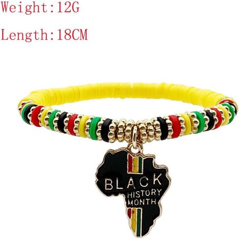 Holiday Heishi Surfer Bracelet Set for Women Girl Rainbow Pride Month Cinco De Mayo Juneteenth Independence Day Beaded Stretch Bracelet Polymer Clay Stackable Charm Bracelets Y2k Jewelry in Saudi Arabia
