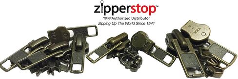 YKK Zipper Repair Kit Solution 8 Sets Assorted 4 of #5, 2 of #7 and 2 of #10 Included Top & Bottom Stops Made in USA Antique Auto Lock Sliders, Black in Saudi Arabia