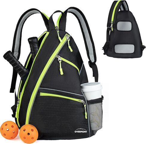 Overmont Pickleball Bag - Pickleball Sling Bags for Women Men - Adjustable Pickleball Paddle Bag - Pickleball Backpack with Fence Hook/Water Bottle Holder - Large Unisex Pickleball Gear Bag in Kuwait