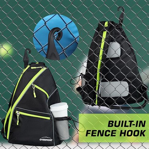 Overmont Pickleball Bag - Pickleball Sling Bags for Women Men - Adjustable Pickleball Paddle Bag - Pickleball Backpack with Fence Hook/Water Bottle Holder - Large Unisex Pickleball Gear Bag in Kuwait