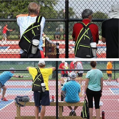 Overmont Pickleball Bag - Pickleball Sling Bags for Women Men - Adjustable Pickleball Paddle Bag - Pickleball Backpack with Fence Hook/Water Bottle Holder - Large Unisex Pickleball Gear Bag in Kuwait