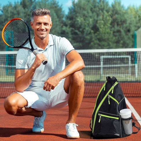 Overmont Pickleball Bag - Pickleball Sling Bags for Women Men - Adjustable Pickleball Paddle Bag - Pickleball Backpack with Fence Hook/Water Bottle Holder - Large Unisex Pickleball Gear Bag in Kuwait