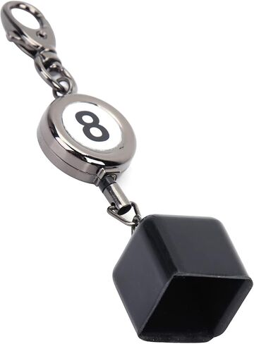Billiards Pool Cue Chalk Holder, Portable Black Retractable Billiards Snooker Pool Cue Chalk Holder Drawing Key Ring, 1.02 x 1.02 x 5.12inch in Saudi Arabia