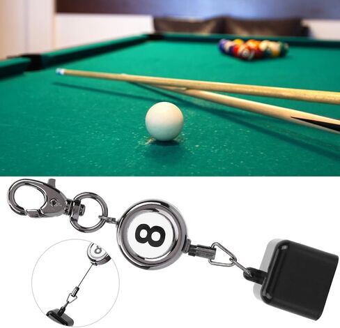 Billiards Pool Cue Chalk Holder, Portable Black Retractable Billiards Snooker Pool Cue Chalk Holder Drawing Key Ring, 1.02 x 1.02 x 5.12inch in Saudi Arabia