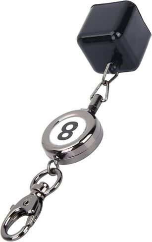 Billiards Pool Cue Chalk Holder, Portable Black Retractable Billiards Snooker Pool Cue Chalk Holder Drawing Key Ring, 1.02 x 1.02 x 5.12inch in Saudi Arabia