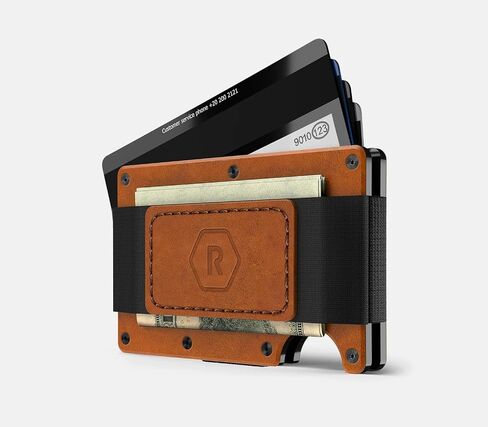 The Ridge Wallet For Men, Slim Wallet For Men - Thin as a Rail, Minimalist Aesthetics, Holds up to 12 Cards, RFID Safe, Blocks Chip Readers, Leather Wallet With Cash Strap in Saudi Arabia