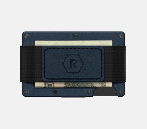 The Ridge Wallet For Men, Slim Wallet For Men - Thin as a Rail, Minimalist Aesthetics, Holds up to 12 Cards, RFID Safe, Blocks Chip Readers, Leather Wallet With Cash Strap in Saudi Arabia