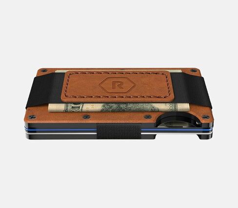 The Ridge Wallet For Men, Slim Wallet For Men - Thin as a Rail, Minimalist Aesthetics, Holds up to 12 Cards, RFID Safe, Blocks Chip Readers, Leather Wallet With Cash Strap in Saudi Arabia
