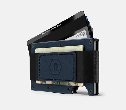 The Ridge Wallet For Men, Slim Wallet For Men - Thin as a Rail, Minimalist Aesthetics, Holds up to 12 Cards, RFID Safe, Blocks Chip Readers, Leather Wallet With Cash Strap in Saudi Arabia