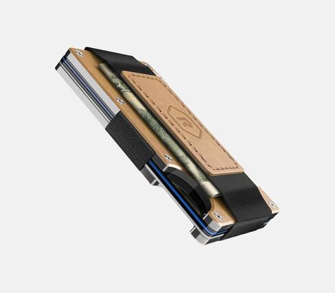 محفظة ريدج للرجال، محفظة نحيفة للرجال - رقيقة مثل السكة، جماليات بسيطة، تحمل ما يصل إلى 12 بطاقة، آمنة RFID، كتل قارئ الرقائق، محفظة جلدية مع حزام للنقود in Kuwait