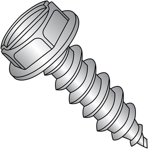 أجزاء صغيرة 0808ABSW188 18-8 برغي معدني من الفولاذ المقاوم للصدأ، لمسة نهائية سادة، رأس غسالة سداسية، محرك مشقوق، النوع AB، حجم الخيط #8-18، طول 1/2 بوصة (عبوة من 50) in Kuwait