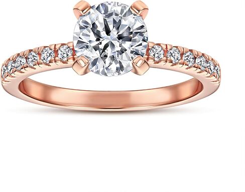 14K Gold Plated 1.2CT Round Cut Cubic Zirconia Engagement Ring Promise Ring Wedding Ring for Women Size 5-9 in Saudi Arabia