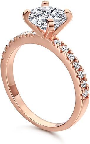 14K Gold Plated 1.2CT Round Cut Cubic Zirconia Engagement Ring Promise Ring Wedding Ring for Women Size 5-9 in Saudi Arabia