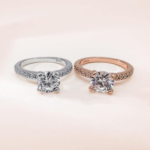 14K Gold Plated 1.2CT Round Cut Cubic Zirconia Engagement Ring Promise Ring Wedding Ring for Women Size 5-9 in Saudi Arabia