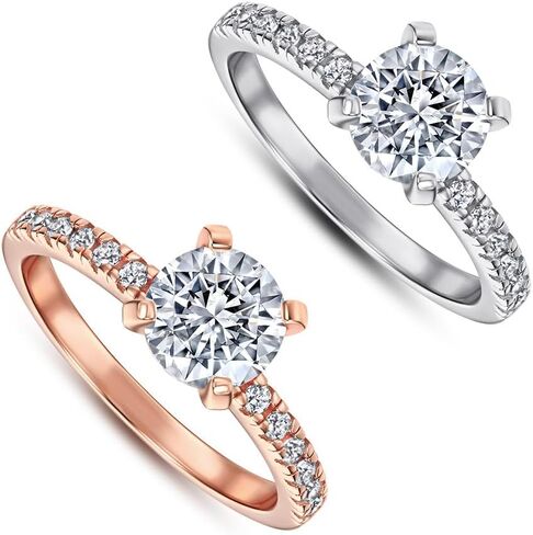 14K Gold Plated 1.2CT Round Cut Cubic Zirconia Engagement Ring Promise Ring Wedding Ring for Women Size 5-9 in Saudi Arabia