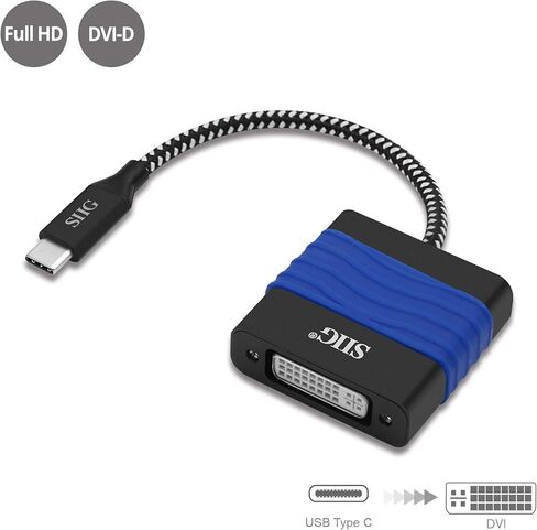 محول SIIG USB من النوع C إلى DVI - وضع بديل Thunderbolt 3 DisplayPort متوافق مع MacBook Pro وGoogle Chromebook Pixel والمزيد (CB-TC0711-S1) in Saudi Arabia