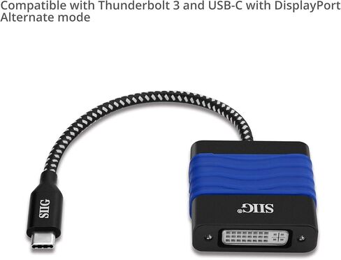 محول SIIG USB من النوع C إلى DVI - وضع بديل Thunderbolt 3 DisplayPort متوافق مع MacBook Pro وGoogle Chromebook Pixel والمزيد (CB-TC0711-S1) in Saudi Arabia