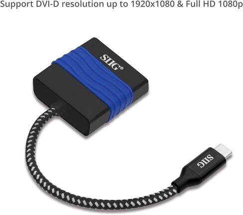 محول SIIG USB من النوع C إلى DVI - وضع بديل Thunderbolt 3 DisplayPort متوافق مع MacBook Pro وGoogle Chromebook Pixel والمزيد (CB-TC0711-S1) in Saudi Arabia