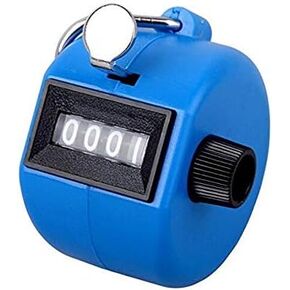 4 Digit Hand Tally Counter, Mechanical Lap Tracker Manual Clicker with Metal Finger Ring Hoop Holder