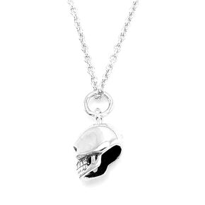 Sterling Silver Tiny Skull Charm Necklace, 18"