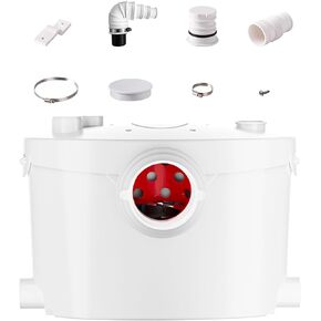 مضخات المرحاض SUPERFLO Macerator بقدرة 600 واط، مضخة نفايات الدش لنفايات حوض الاستحمام، مضخة الصرف الصحي مع فتحة تهوية و4 مداخل مياه in Kuwait