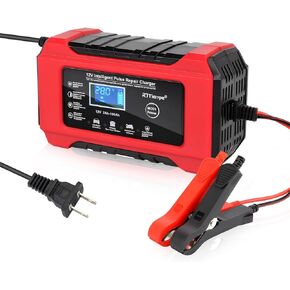 Car Battery Charger-10-Amp 12V and 24V Fully-Automatic Smart Car Battery Charger,Maintainer Trickle Charger for Car Truck Motorcycle Lawn Mower Marine Lead Acid Batteries