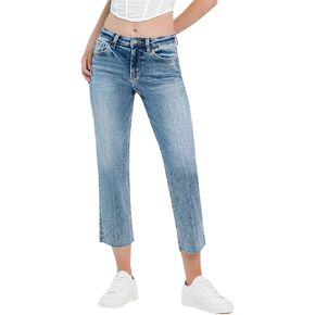 VERVET Women's High-Rise Straight Fit Jeans in River Dee