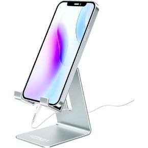 Urmust Cell Phone Stand for Desk Phone Holder Dock Cradle Stand for iPhone 15 14 13 12 11 Pro Max X Xr 8 Plus 7 6, Tablet(4-10in) Light Purple