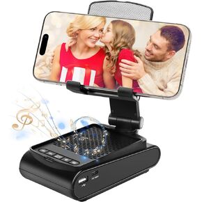 Father Dads' Day Gifts from Kids/Daughter/Son, Multi-Angle Adjustable Phone Stand with Bluetooth Speaker for Desk, Present for Men Who Have Everything, Unique Birthday Gifts for Boys Husband