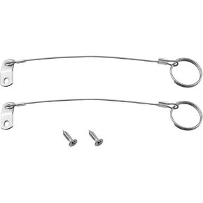 2PCS Boat Loss Prevention Hardware Stainless Steel Boat Loss Prevention Lanyard Pin 150MM Silver Quick Release Pin Lanyard for Dinghy Hardware and Dinghy Top Pin and Canopy Hardware