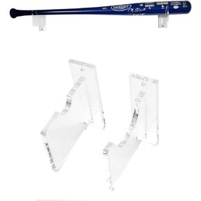 Baseball Bat Wall Mount Display Rack Holder Stand, Clear Acrylic