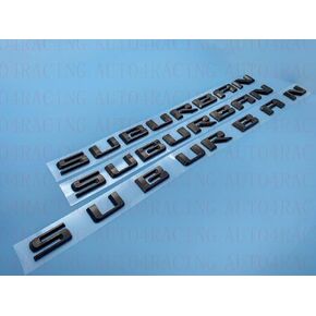 3Pcs Suburban Emblem 3D Letters Badge Letter Nameplate Sticker Replacement for 2019 2020 2021 2022 2023 Suburban Genuine 84910061 (Gloss Black)