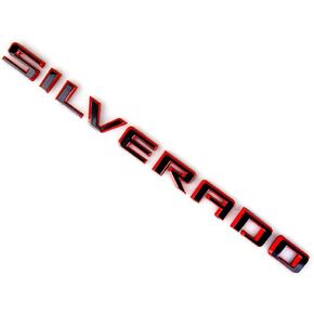 1Pc 19-22 Silverado Redline Tailgate Letter Logo Emblem Badge Sticker Z71 LT LTZ Black Red Replacement for Silverado