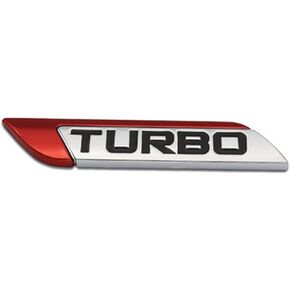 Dsycar 3D Metal TURBO Car Emblem for Auto Turbo Boost Drive Display, Never Fade & 3M Self Adhesive - Red -